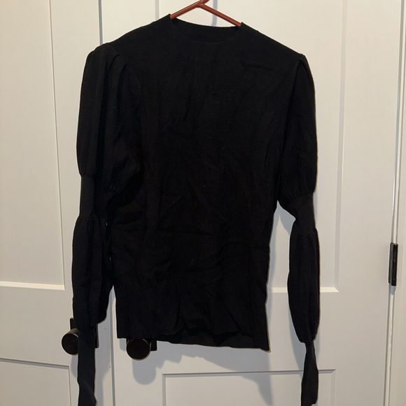 Do+Be Puff Sleeves Black Sweater Small NWT - Picture 1 of 5